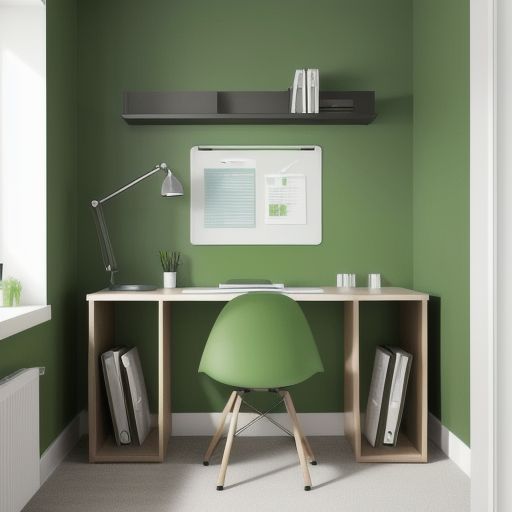 Minimalistic Green Study Room 10