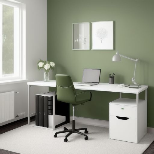 Minimalistic Green Study Room 11