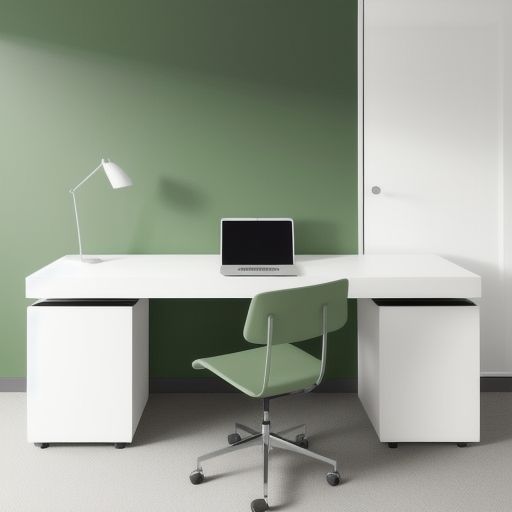 Minimalistic Green Study Room 12