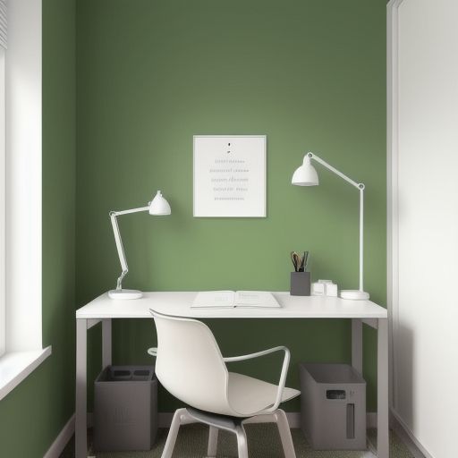 Minimalistic Green Study Room 13