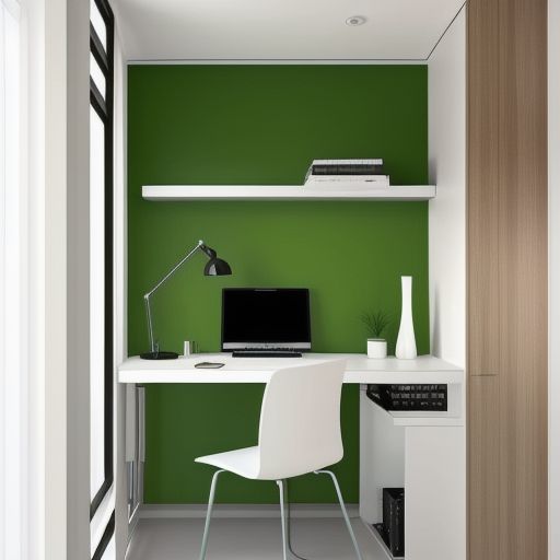 Minimalistic Green Study Room 15