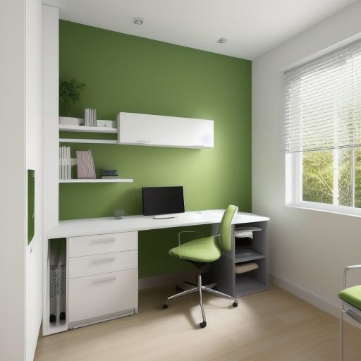 Minimalistic Green Study Room 16