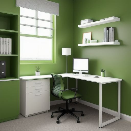 Minimalistic Green Study Room 17