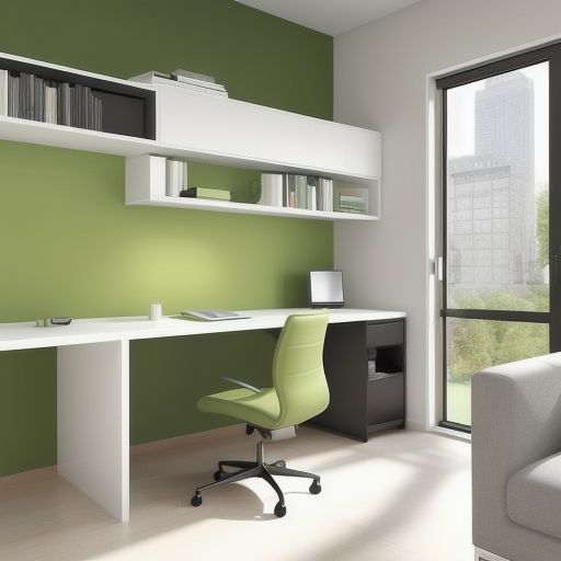 Minimalistic Green Study Room 19