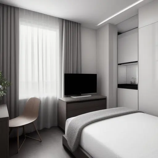 Minimalistic Guest Room with TV 8