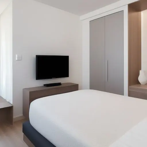 Minimalistic Guest Room with TV 13