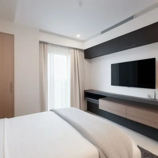 Minimalistic Guest Room with TV 16