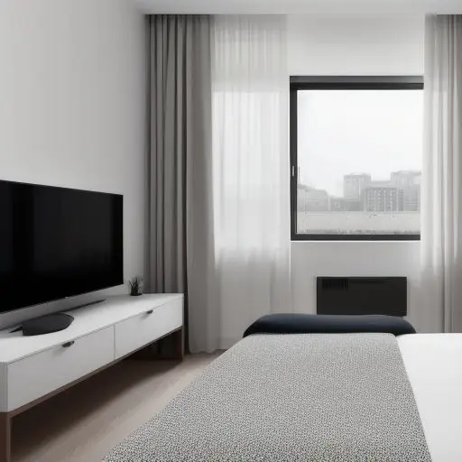 Minimalistic Guest Room with TV 17