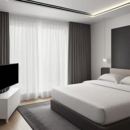 Minimalistic Guest Room with TV 26