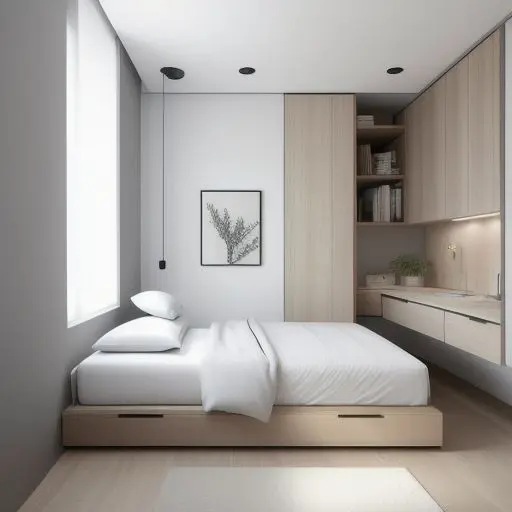 Minimalistic Tiny Master Bedroom 3