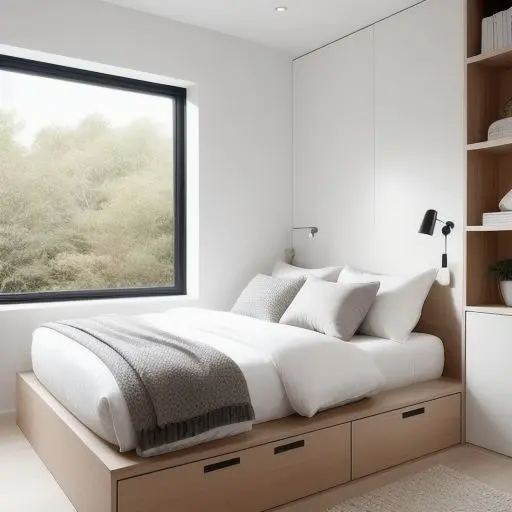 Minimalistic Tiny Master Bedroom 12