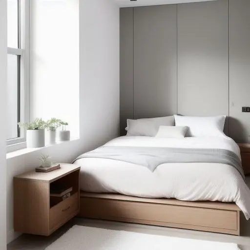 Minimalistic Tiny Master Bedroom 15