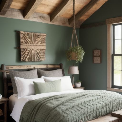 Small Dark Green Bedroom 11