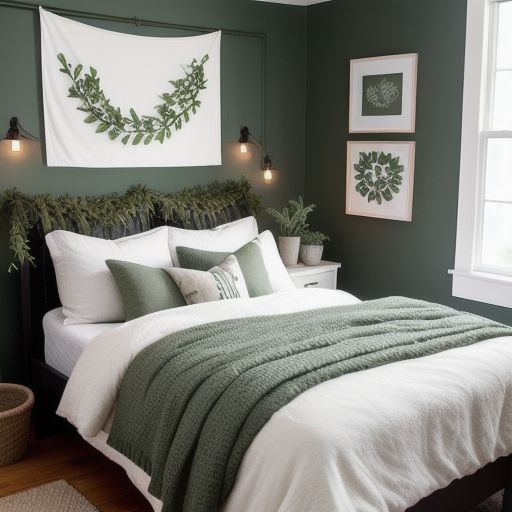 Small Dark Green Bedroom 15