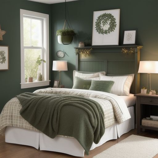 Small Dark Green Bedroom 18