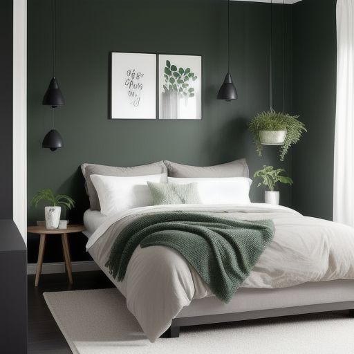 Small Dark Green Bedroom 20