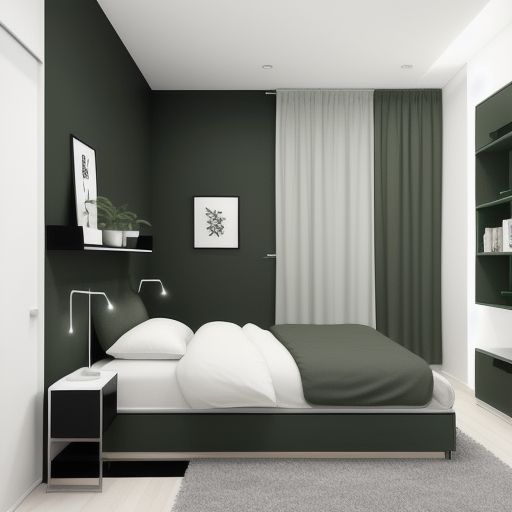 Small Dark Green Bedroom 21