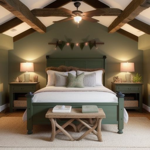 Small Dark Green Bedroom 22