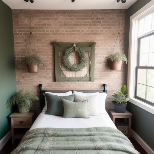 Small Dark Green Bedroom 23