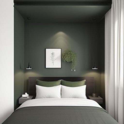 Small Dark Green Bedroom 26