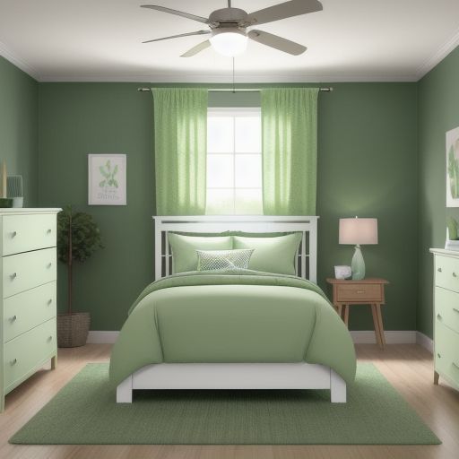 Small Light Green Bedroom 2