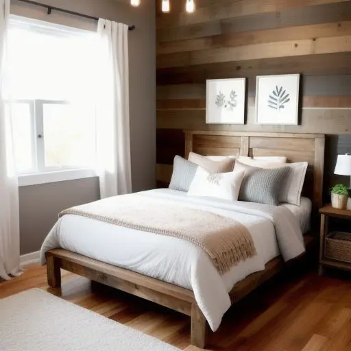 Wooden Tiny Master Bedroom 10