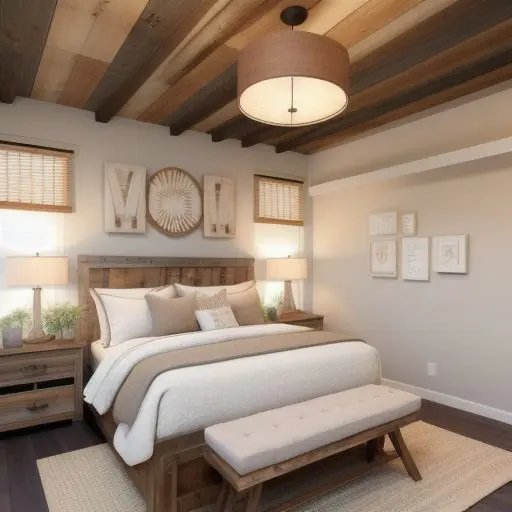 Wooden Tiny Master Bedroom 12