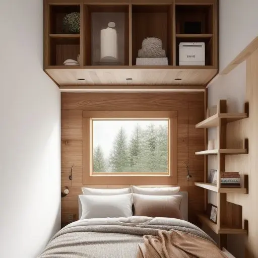 Wooden Tiny Master Bedroom 13