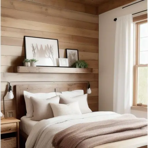 Wooden Tiny Master Bedroom 19