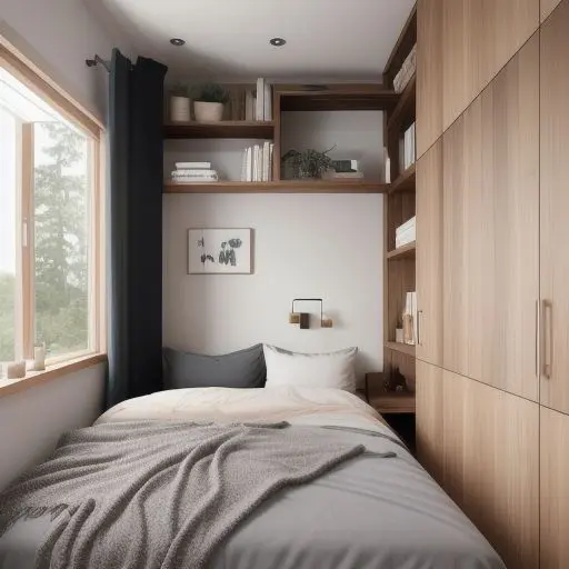 Wooden Tiny Master Bedroom 20