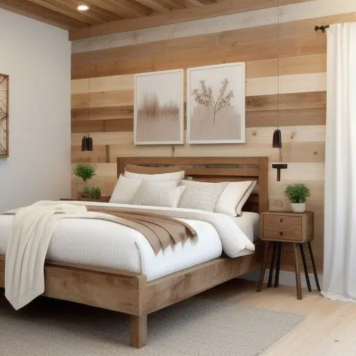 Wooden Tiny Master Bedroom 21